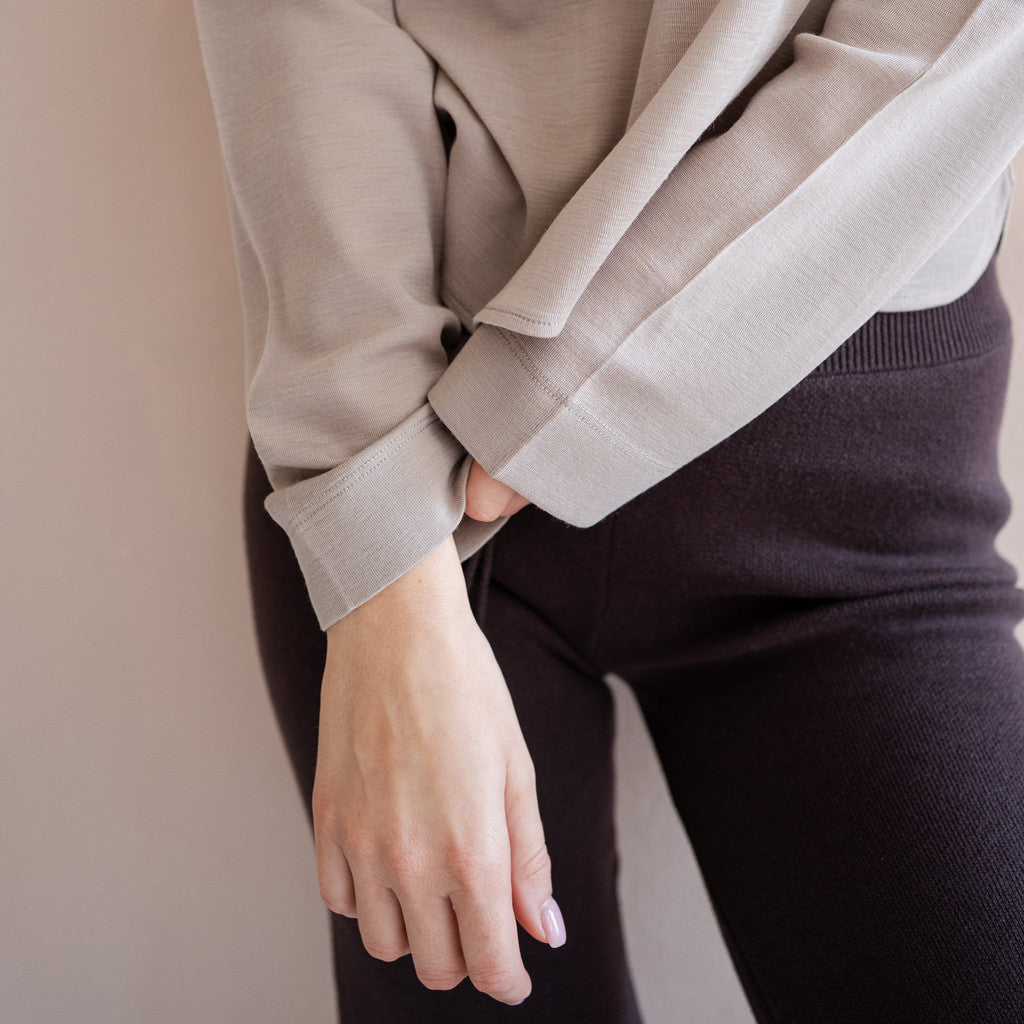 minimalisma Vega - Women's wool long sleeve top Blouse for women Hemp
