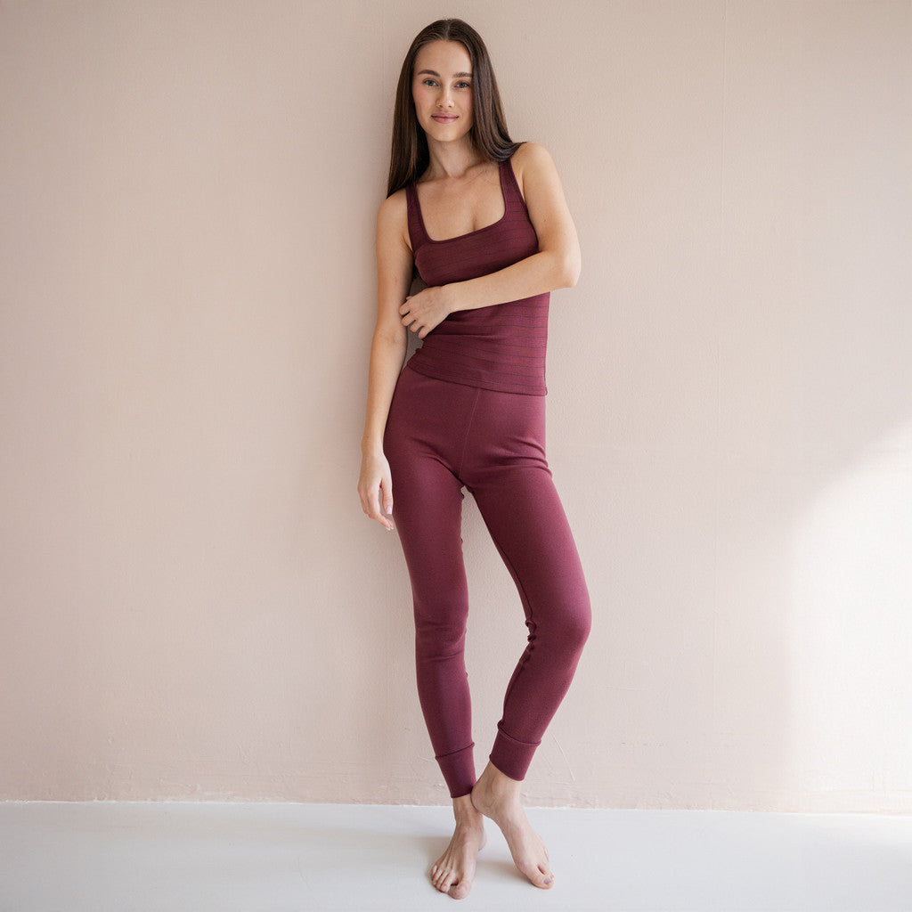 minimalisma Vivid - Women's wool leggings Leggings / pants for women Bordeaux