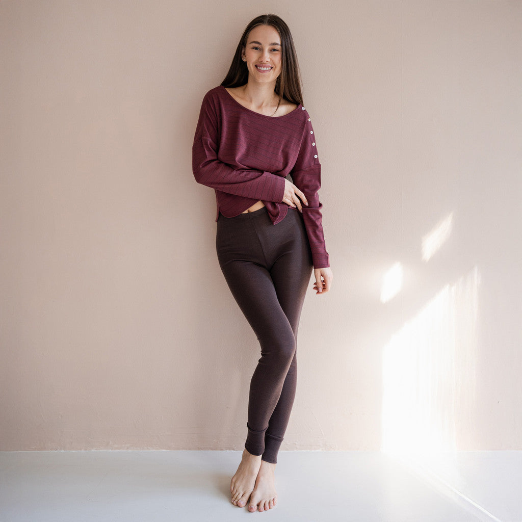 minimalisma Vivid - Women's wool leggings Leggings / pants for women Dark Chocolate