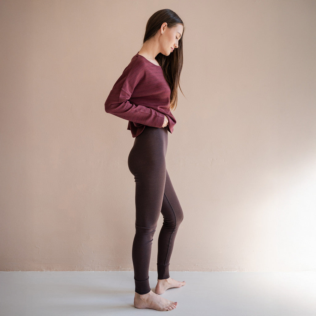 minimalisma Vivid - Women's wool leggings Leggings / pants for women Dark Chocolate