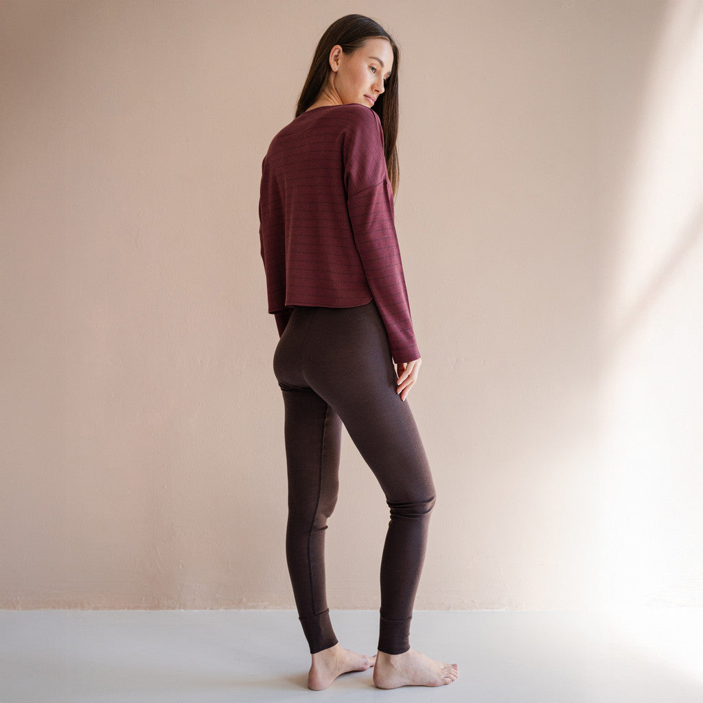 minimalisma Vivid - Women's wool leggings Leggings / pants for women Dark Chocolate