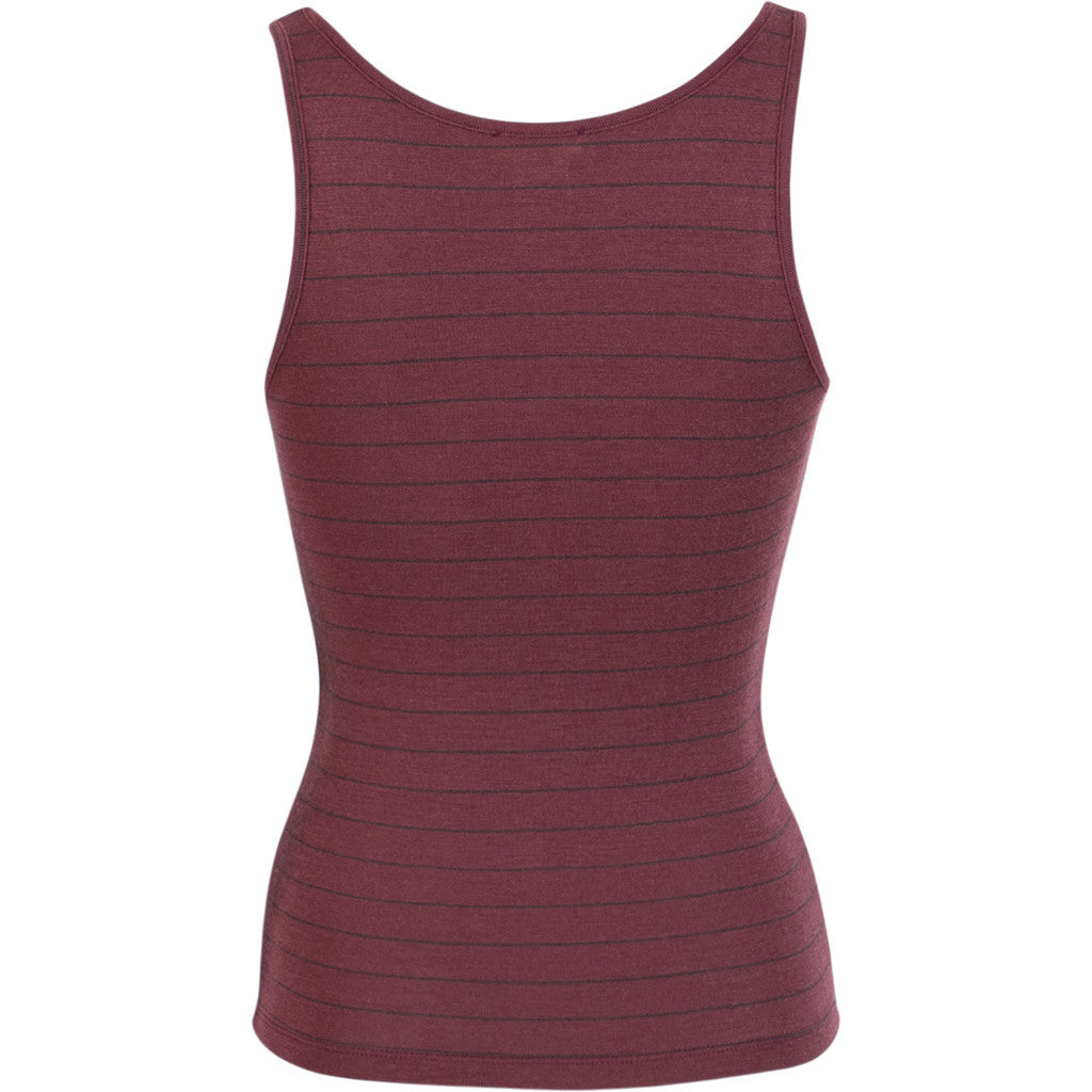 minimalisma Vonic - Women's wool tank top Blouse for women Bordeaux Stripes