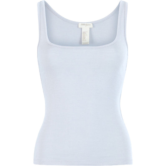 minimalisma Vonic - Women's wool tank top Blouse for women Frost Blue