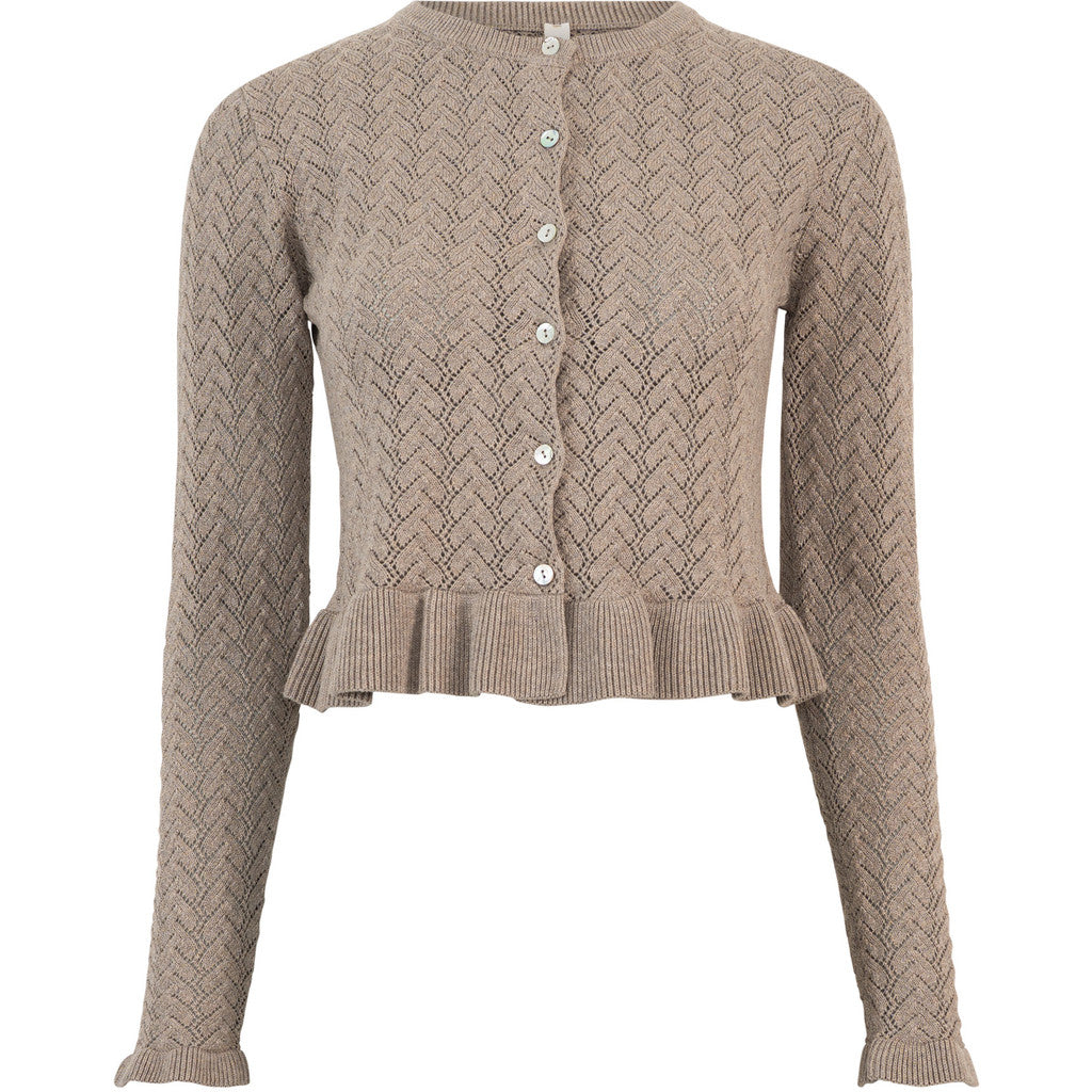 minimalisma Wilma - Women's cotton/cashmere knitted cardigan Blouse for women Haselnut