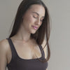 minimalisma Vonic - Women's wool tank top Blouse for women Dark Chocolate