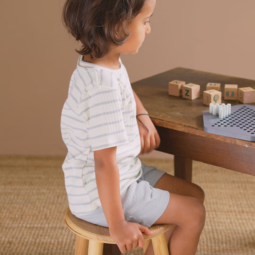 minimalisma Nirvana 2-5Y Blouse for kids Powder Blue Stripes