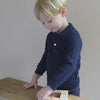 minimalisma Dali - Children's organic cotton long sleeve top Blouse for kids Dark Blue