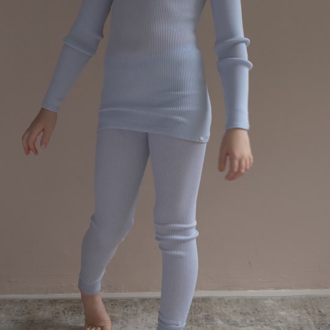 minimalisma Active - Children's wool leggings Leggings / pants for kids Frost Blue