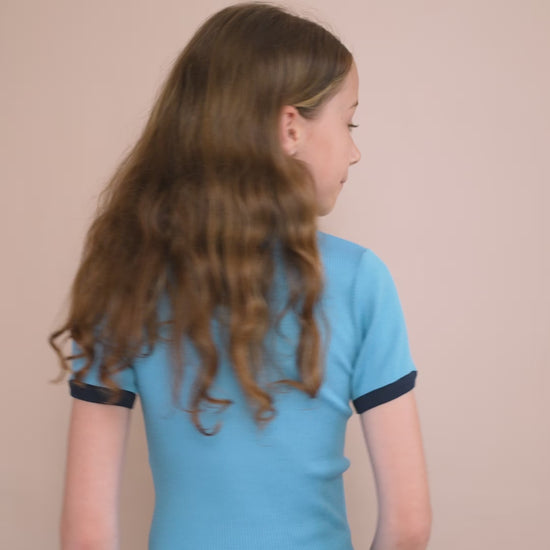 minimalisma Bolero 2-6Y Blouse for kids Aquarelle with Dark Blue