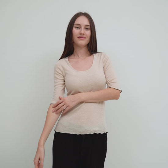 minimalisma Time Blouse for women Buttercream
