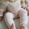 minimalisma Belly - silk long sleeve bodysuit with ruffles Body Sweet Olive Stripes