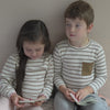 minimalisma Nally - Children's organic cotton long sleeve top Blouse for kids Cherry Lark Stripes