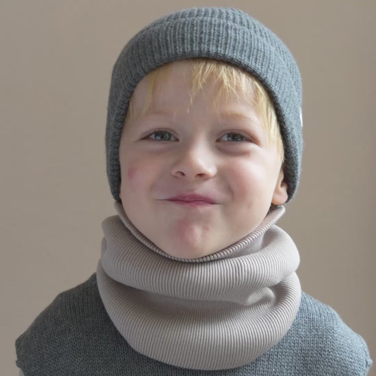 minimalisma Dome - Children's organic cotton beanie Hat / Bonnet Dark Grey Melange