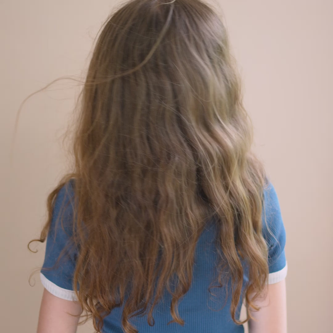 minimalisma Bolero 6-12Y Blouse for kids Fjord Blue with Ecru