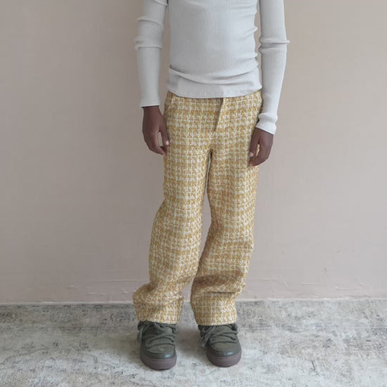 minimalisma Clever - Children's bouclé pants Leggings / pants for kids Olive Melange
