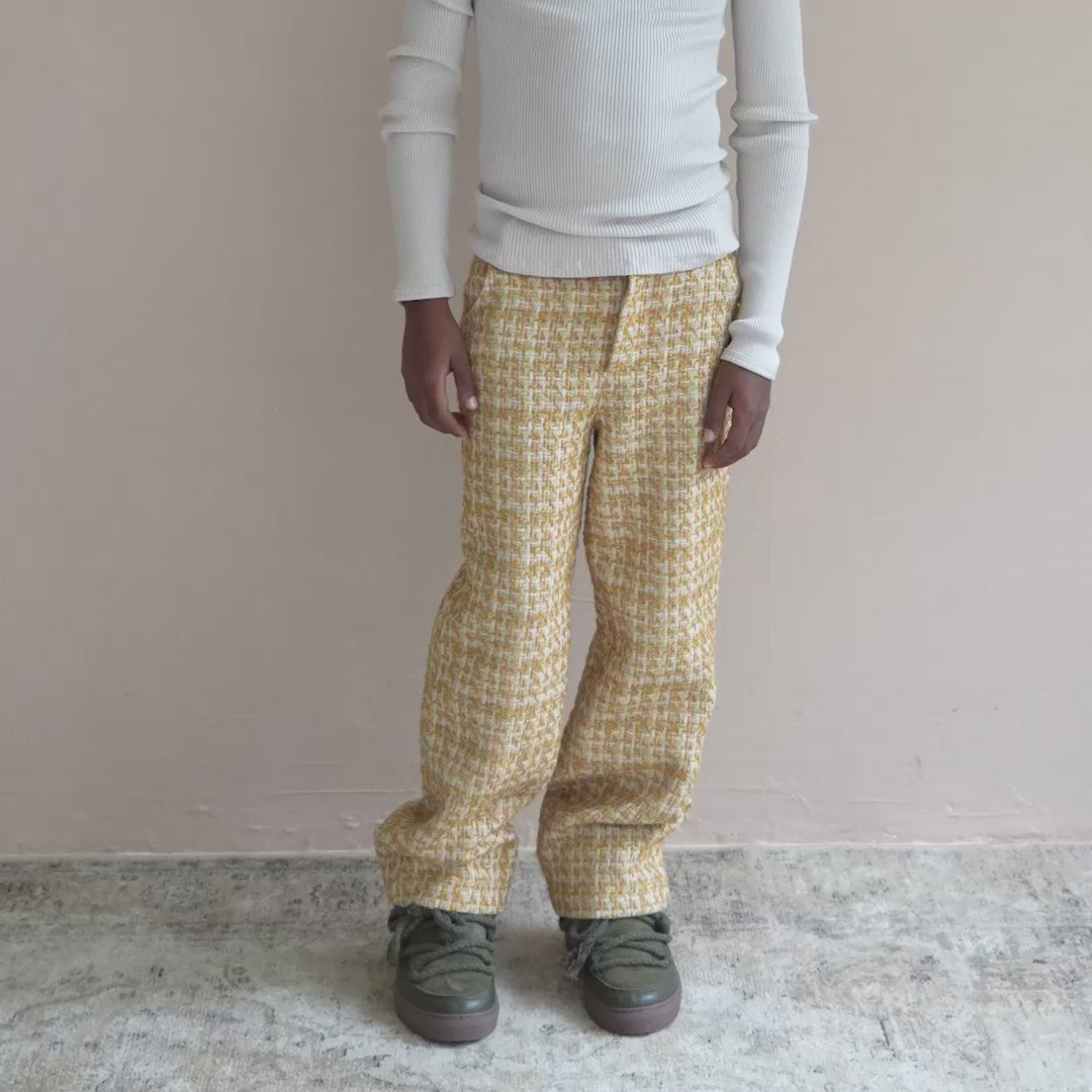 minimalisma Clever - Children's bouclé pants Leggings / pants for kids Olive Melange