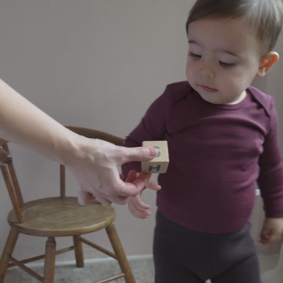 minimalisma Aspin - Baby wool long sleeve top Blouse for babies Bordeaux Stripes