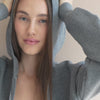 minimalisma Robin - Women's organic cotton hoodie Blouse for women Grey Melange