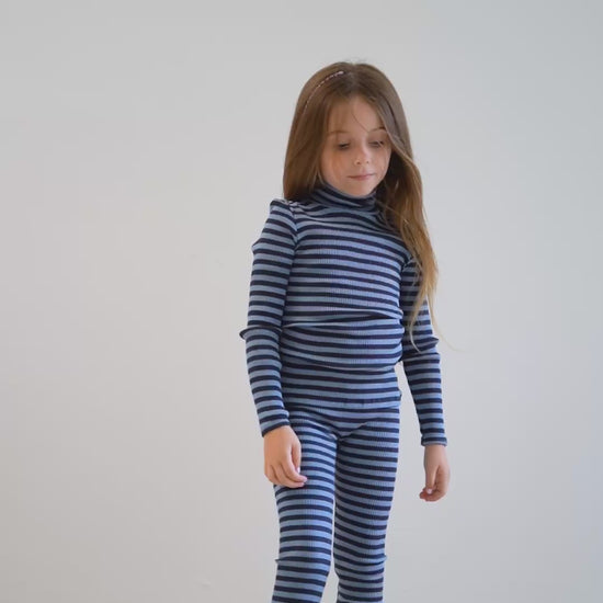 minimalisma Bui 6-14Y Turtleneck Steel Stripes