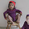 minimalisma Belly - silk long sleeve bodysuit with ruffles Body Blackberry Red Stripes