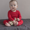 minimalisma Amigo - Children's wool long sleeve top Blouse for kids Red Stripes