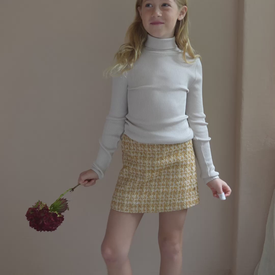 minimalisma Caia - Children's bouclé mini skirt Skirt Olive Melange
