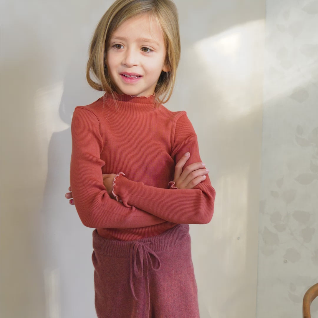 minimalisma Alfina 6-14Y Blouse for kids Autumn Blush with Cloudberry contrast