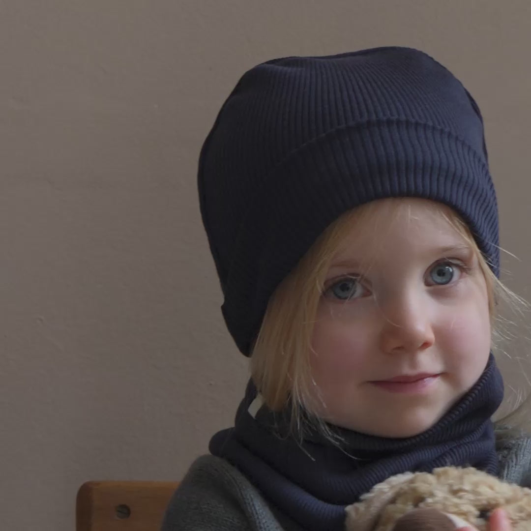 minimalisma Andersen - Children's wool beanie Hat / Bonnet Night