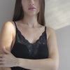 minimalisma Glace - Women's silk lace strap top Blouse for women Black