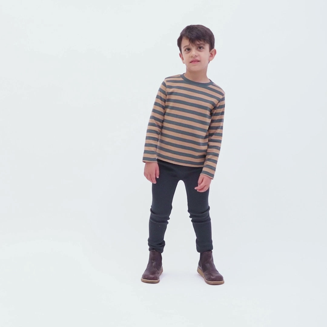 minimalisma Lyngby Blouse for kids Dark Green Stripes
