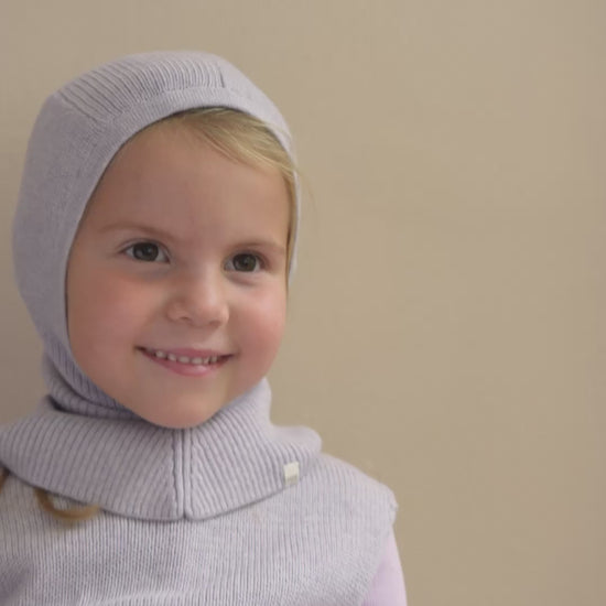 minimalisma Dante - Children's organic cotton balaclava Hat / Bonnet Lilac