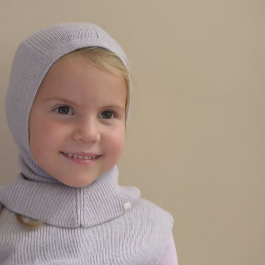 minimalisma Dante - Children's organic cotton balaclava Hat / Bonnet Lilac