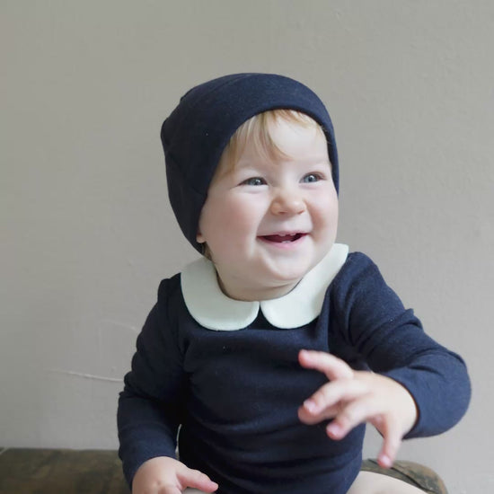 minimalisma Titan - Baby wool/silk beanie Hat / Bonnet Night