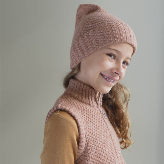 minimalisma Owle Hat / Bonnet Rose melange