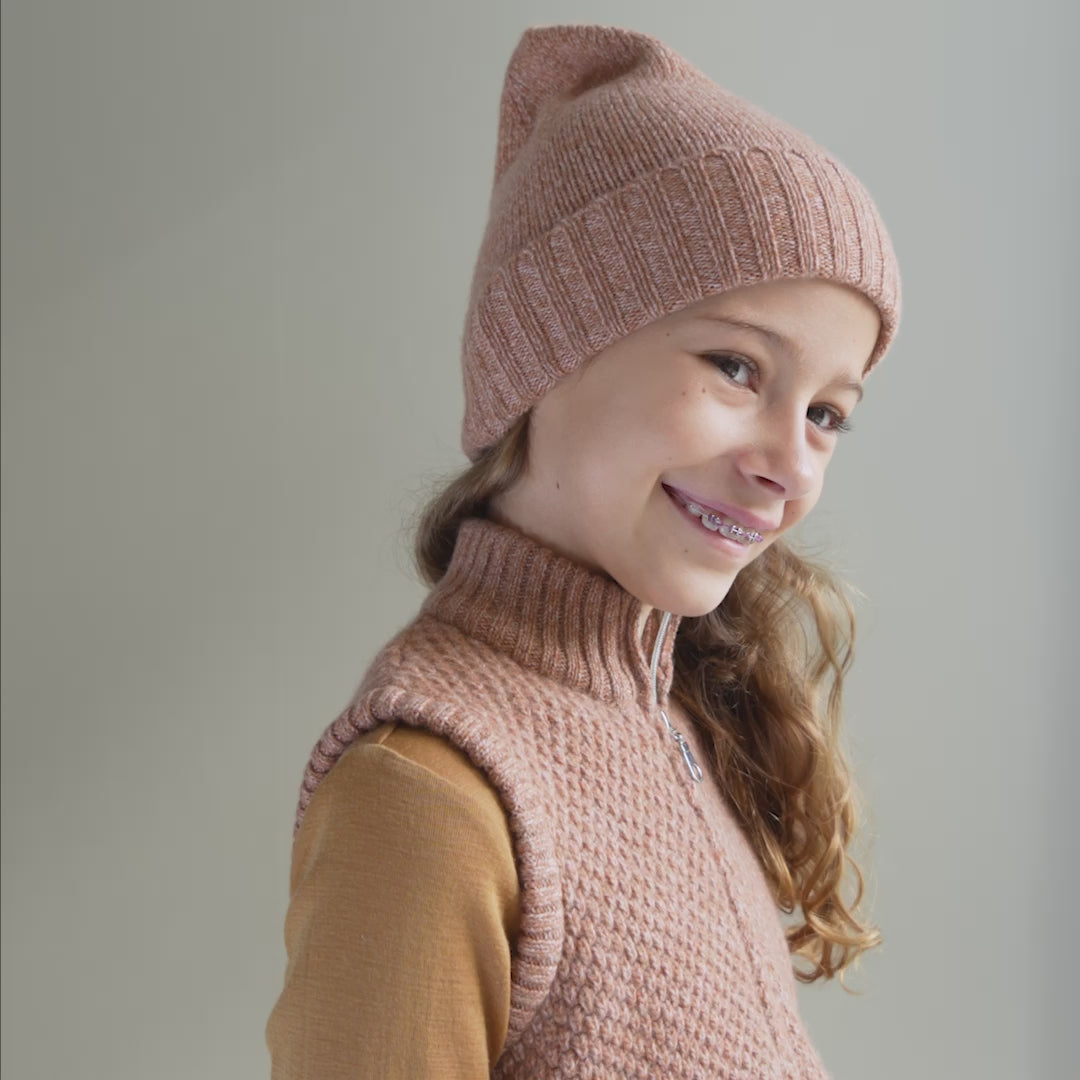minimalisma Owle Hat / Bonnet Rose melange