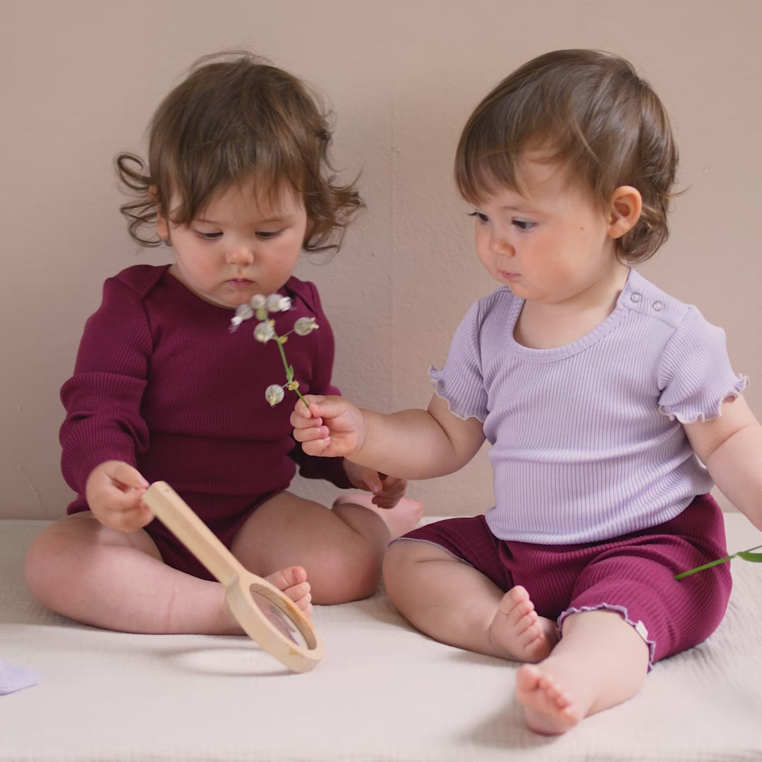 minimalisma Bicicleta 0-6Y Leggings / pants for babies and kids Pomegranate with Mauve