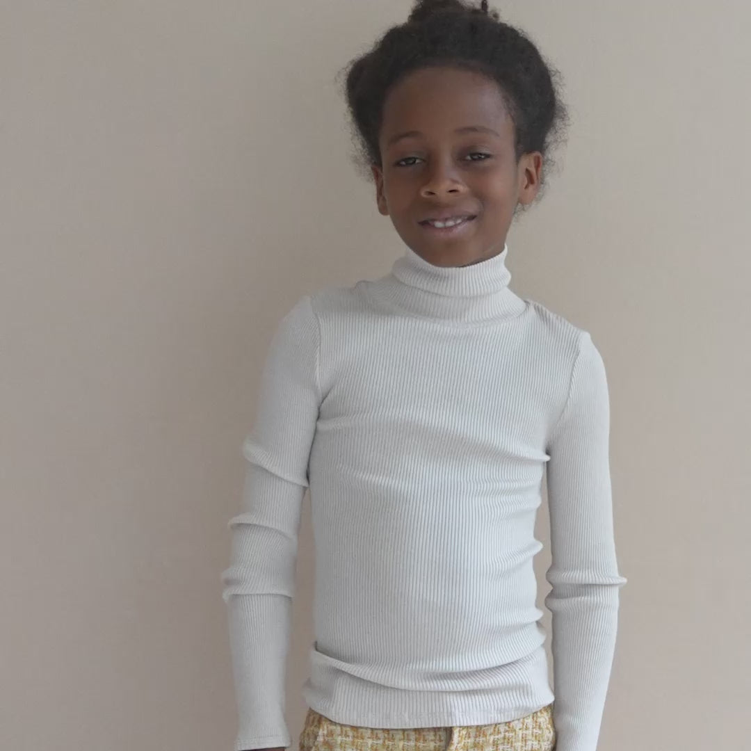 minimalisma Bui - Children's silk long sleeve turtleneck Turtleneck Ecru