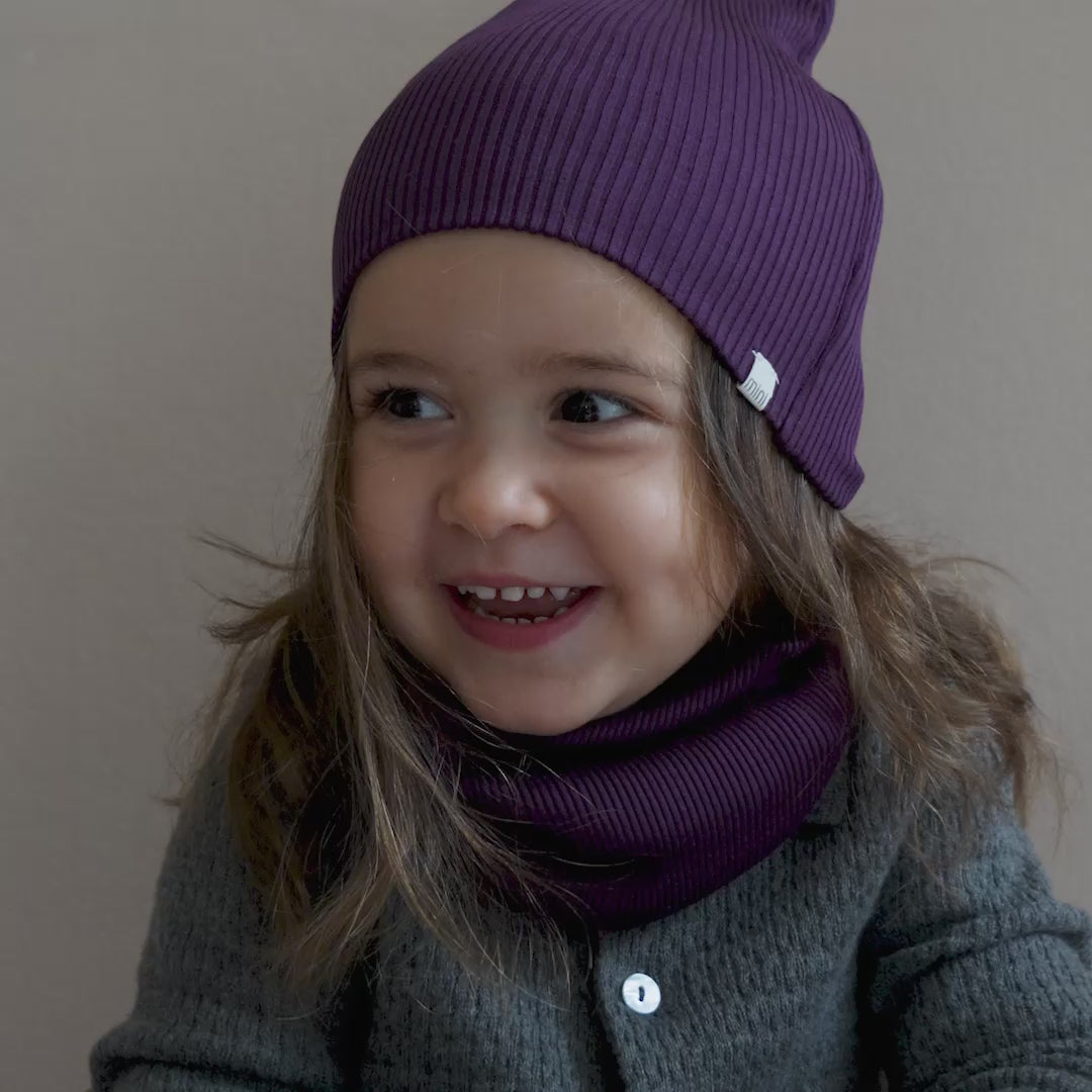 minimalisma Birk - Children's silk snood Bib / Hairband / Acc Blackberry