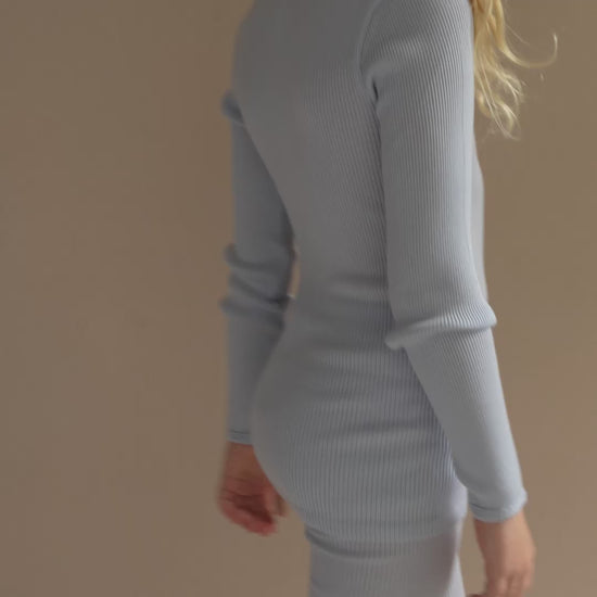 minimalisma Atlantic - Children's wool long sleeve top Blouse for kids Frost Blue
