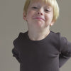 minimalisma Atlantic - Children's wool long sleeve top Blouse for kids Dark Chocolate