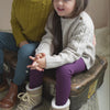 minimalisma Arona-frill - Babies and children's wool leggings Leggings / pants for babies and kids Bordeaux with Peony