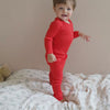 minimalisma Bono - Baby silk long sleeve bodysuit Body Red
