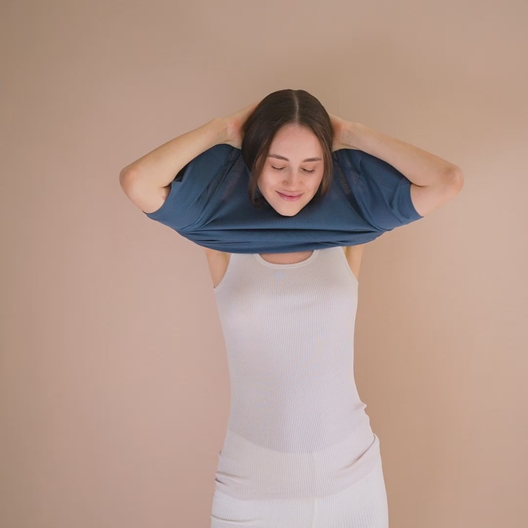 minimalisma Hyacinth Blouse for women Fjord Blue