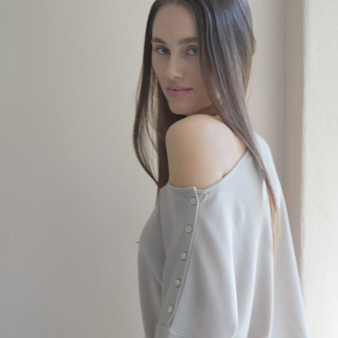 minimalisma Vega - Women's wool long sleeve top Blouse for women Hemp