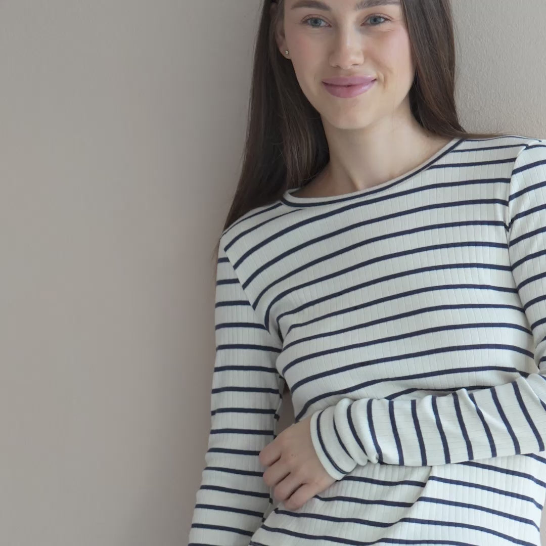 minimalisma Nova - Women's organic cotton long sleeve top Blouse for women Sailor