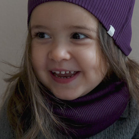 minimalisma Bambi - Children's silk beanie Hat / Bonnet Blackberry
