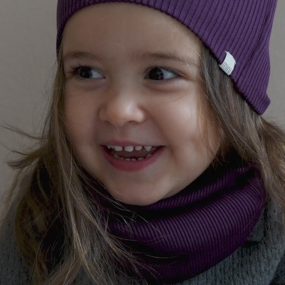 minimalisma Bambi - Children's silk beanie Hat / Bonnet Blackberry