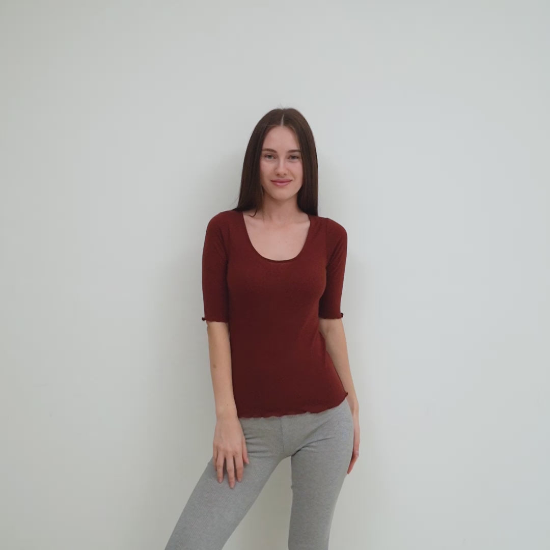 minimalisma Time Blouse for women Hibiscus
