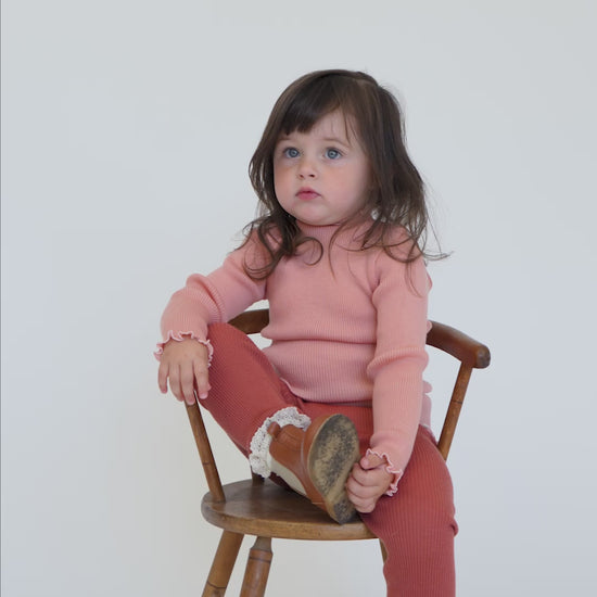 minimalisma Alfina 6-14Y Blouse for kids Cloudberry with Pale Blush contrast