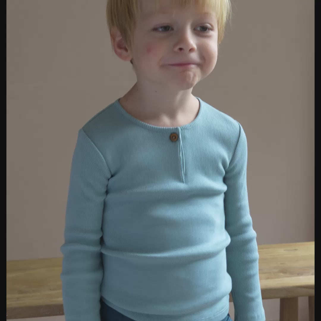 minimalisma Fantacy - Children's organic cotton long sleeve top Blouse for kids Tide